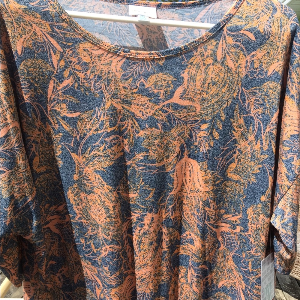 NWT Lularoe 2XL Irma blue and orange paisley